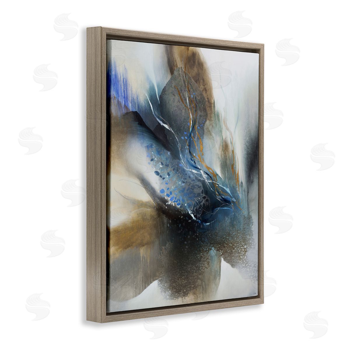 Solemn Neutral Atmosphere Brown Floating Frame Canvas Wall Art, Home Decor by K. Nari