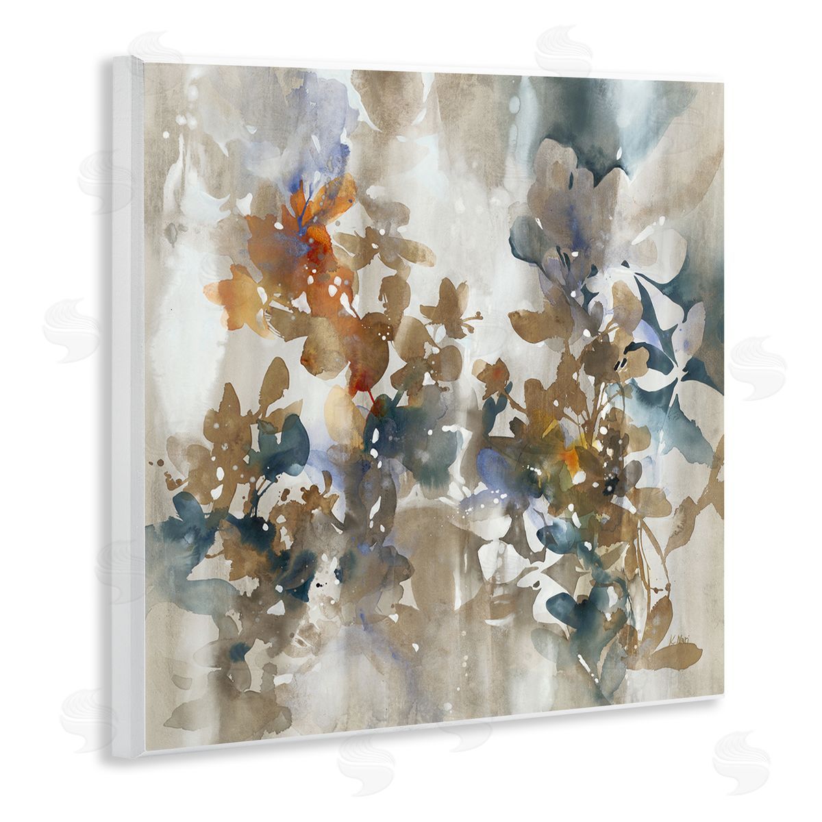 Solemn Neutral Botanicals Wood Plaque Wall Art, Home Decor by K. Nari