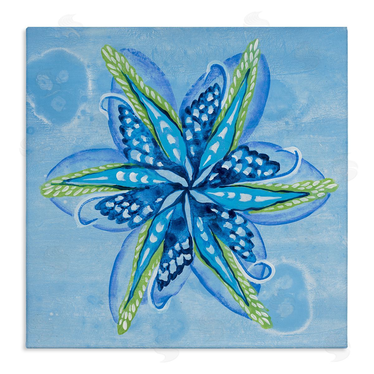 Star Shaped Abstract Flower Canvas Wall Art, Home Decor by Liz Jardine