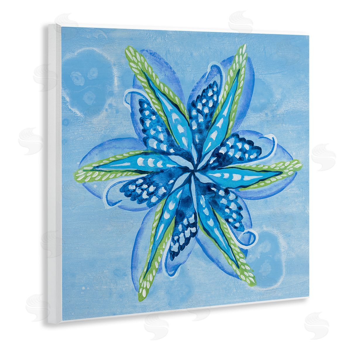 Star Shaped Abstract Flower Wood Plaque Wall Art, Home Decor by Liz Jardine