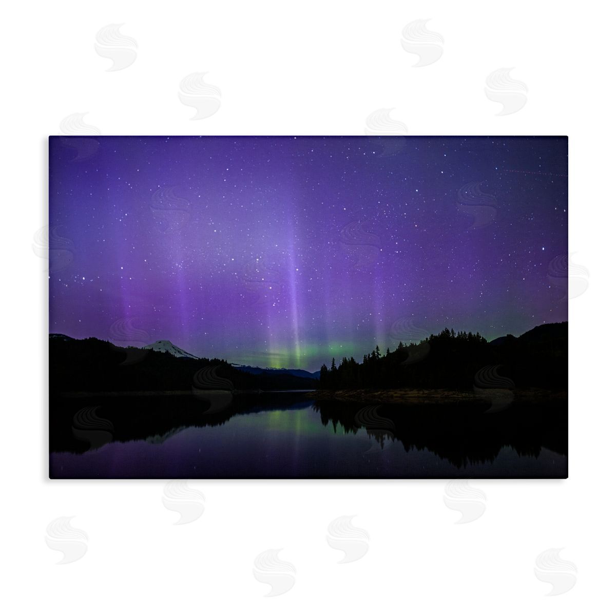 Luminous Purple Northern Lights Canvas Wall Art, Home Decor by Nancy Crowell