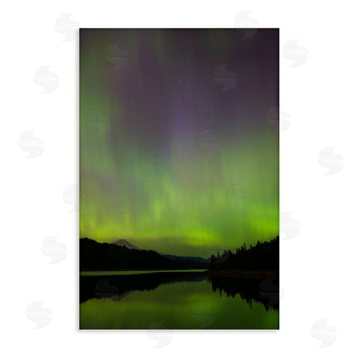 Green Aurora Landscape Canvas Wall Art, Home Decor by Nancy Crowell
