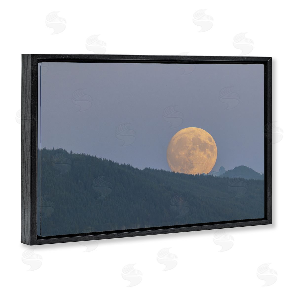 Majestic Moonrise Landscape Black Floating Frame Canvas Wall Art, Home Decor by Nancy Crowell
