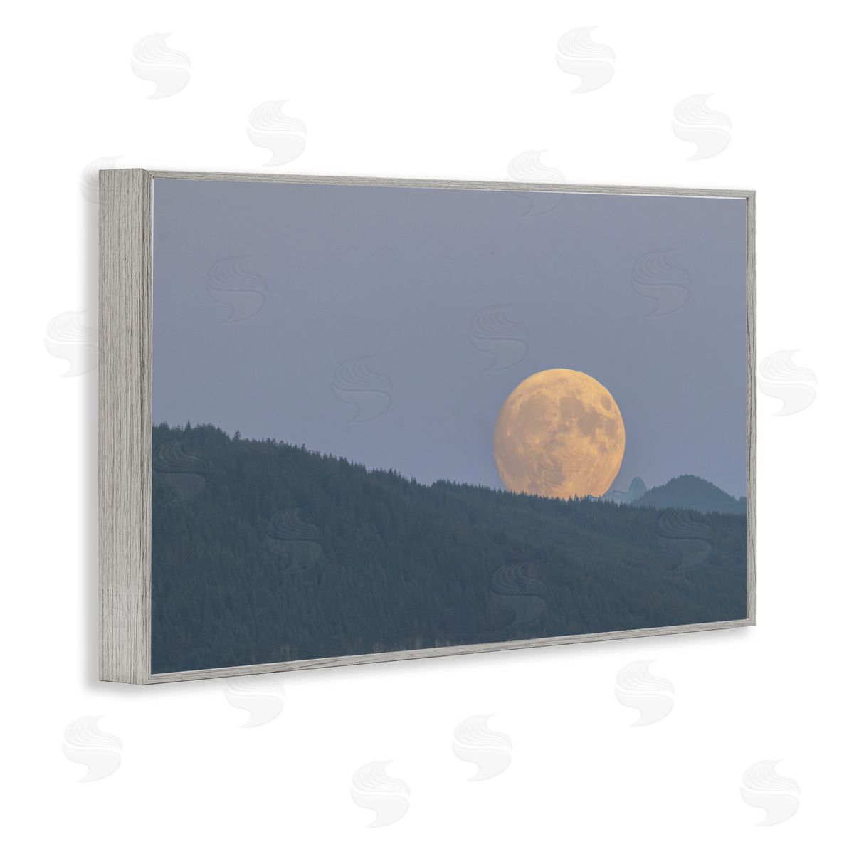 Majestic Moonrise Landscape Grey Frame Print Wall Art, Home Decor by Nancy Crowell