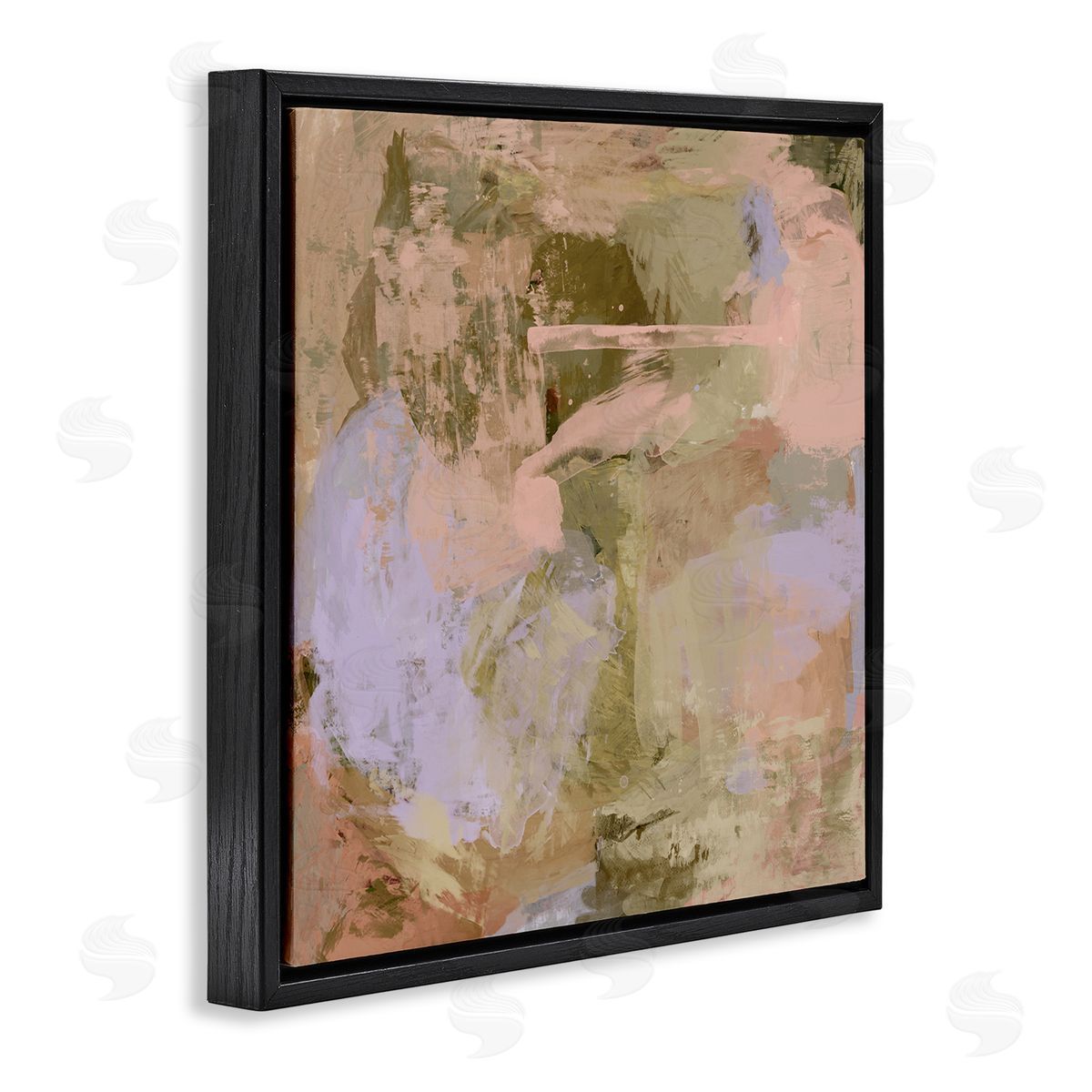 Earth Tones with Pastel Accents Black Floating Frame Canvas Wall Art, Home Decor by Hayley Michelle