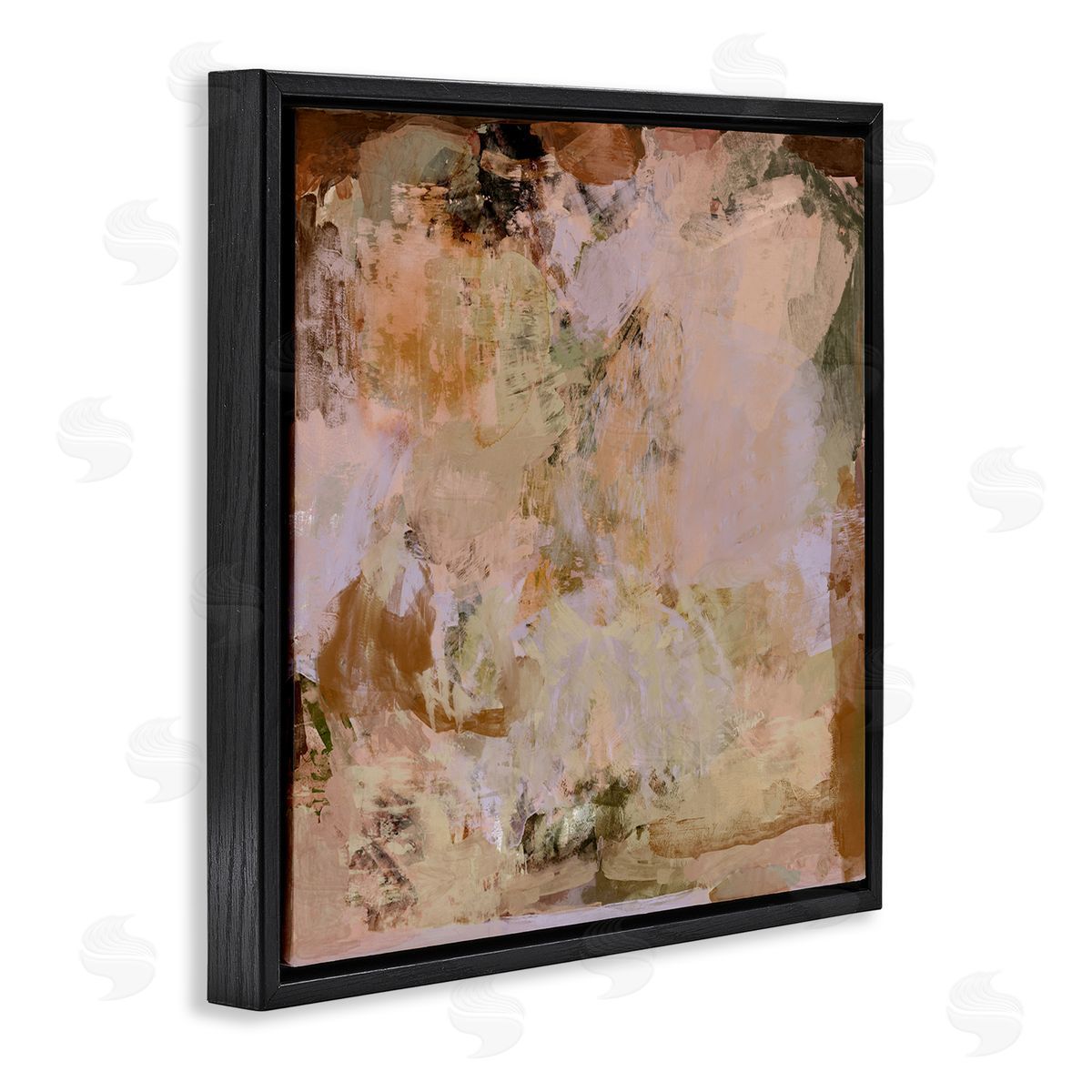 Earth Tones Abstraction Black Floating Frame Canvas Wall Art, Home Decor by Hayley Michelle