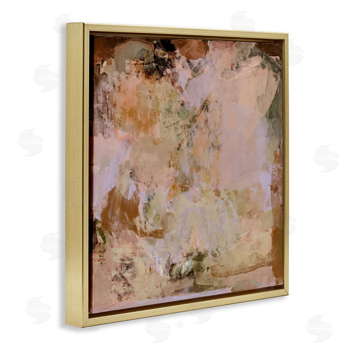 Earth Tones Abstraction Gold Floating Frame Canvas Wall Art, Home Decor by Hayley Michelle