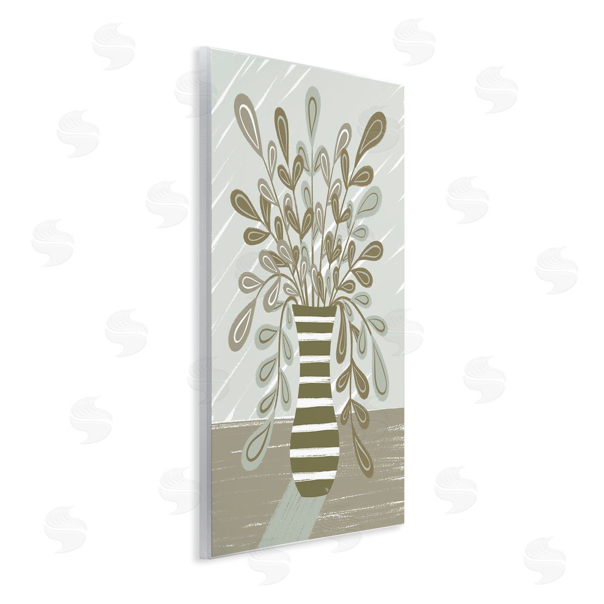 Muted Minimal Foliage Bouquet Wood Plaque Wall Art, Home Decor by Martina Pavlova