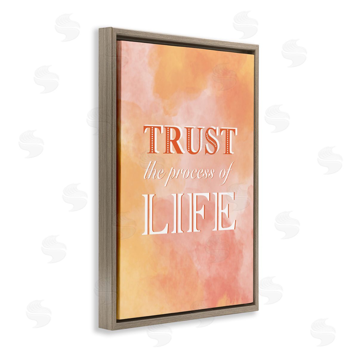 Trust The Process Of Life Brown Floating Frame Canvas Wall Art, Home Decor by Martina Pavlova