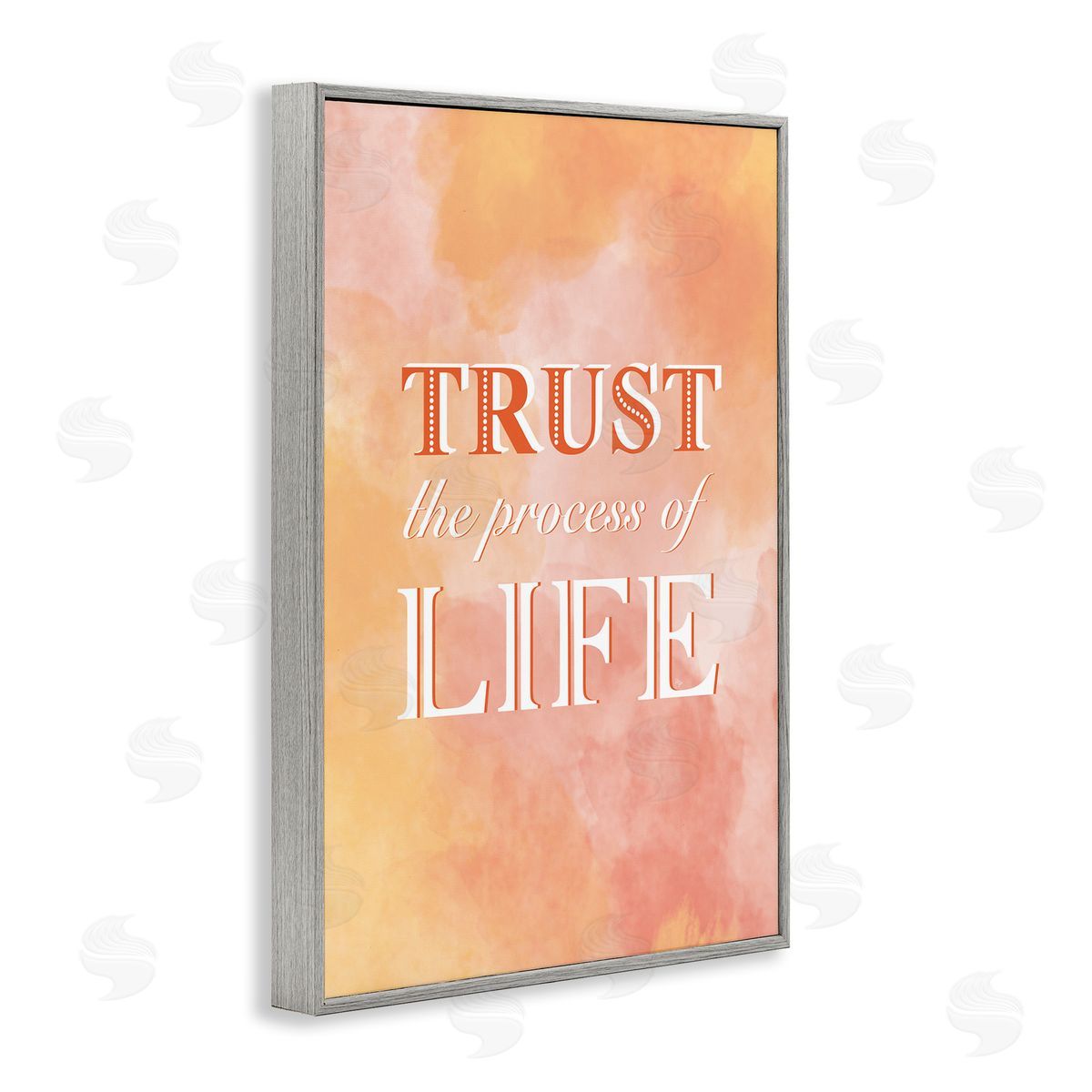 Trust The Process Of Life Grey Frame Print Wall Art, Home Decor by Martina Pavlova