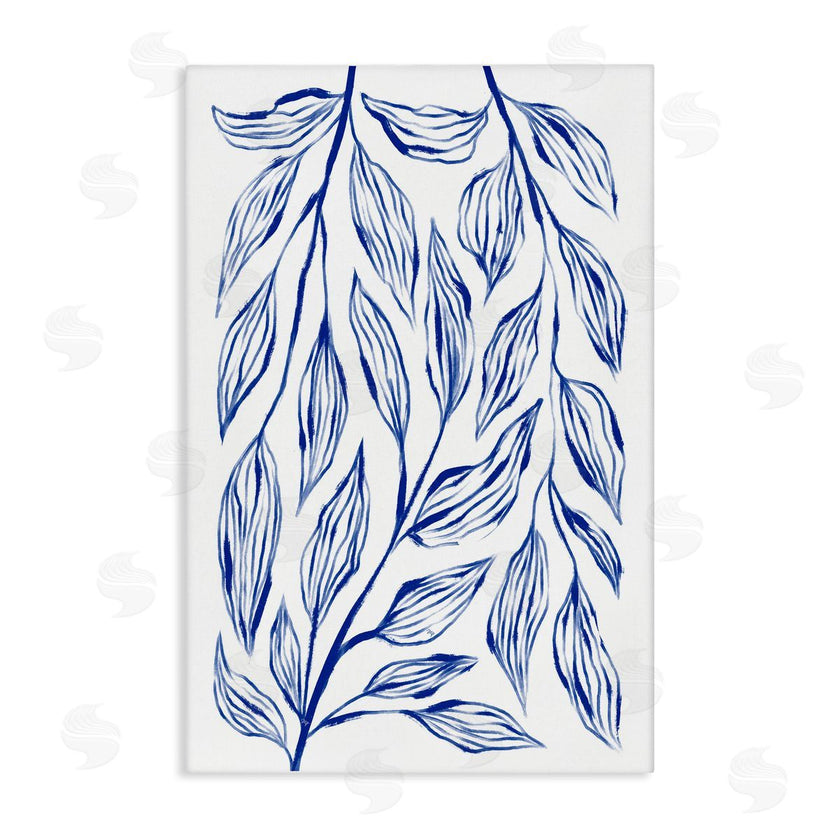 Martina Pavlova | Simple Blue Leaves on White