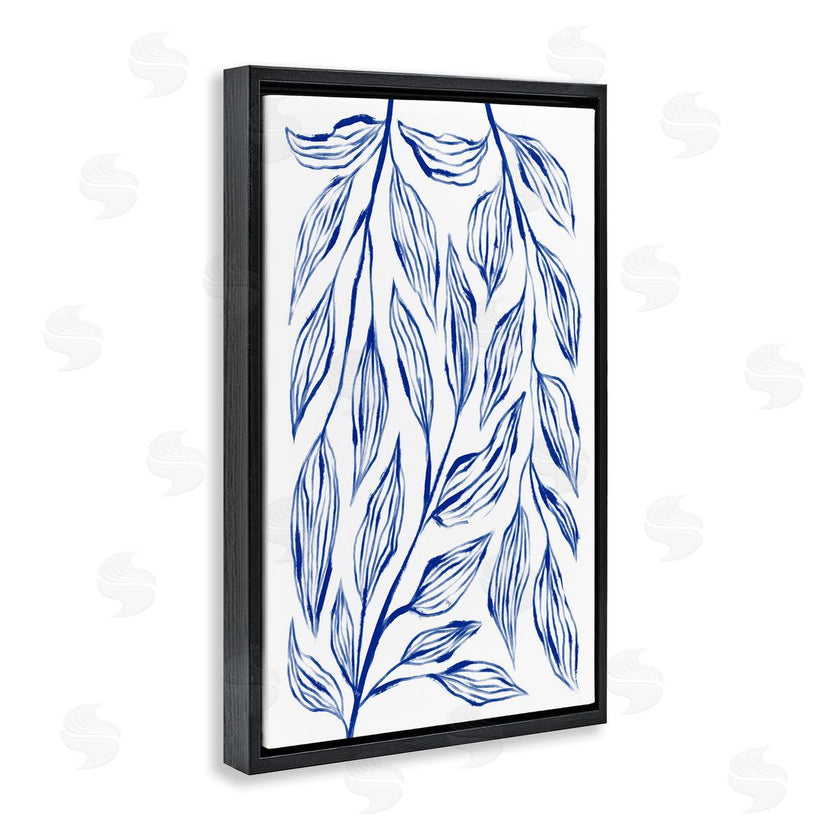 Martina Pavlova | Simple Blue Leaves on White
