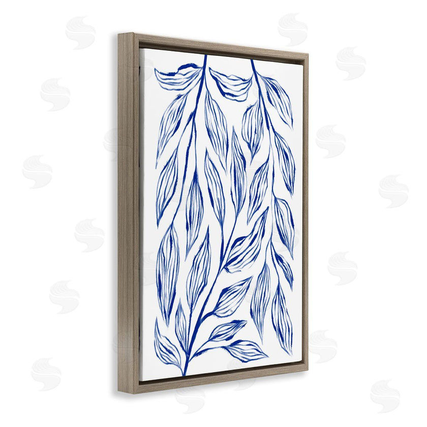 Martina Pavlova | Simple Blue Leaves on White