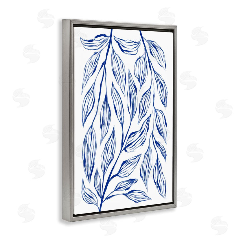 Martina Pavlova | Simple Blue Leaves on White