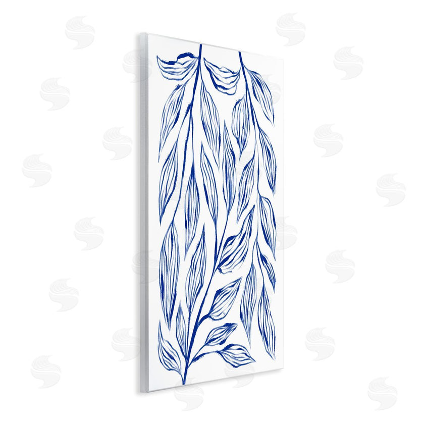Martina Pavlova | Simple Blue Leaves on White