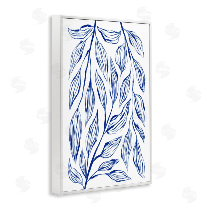 Martina Pavlova | Simple Blue Leaves on White