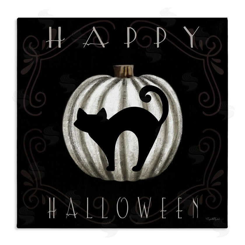 Elizabeth Tyndall | Happy Halloween Cat & Pumpkin