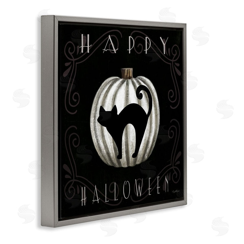Elizabeth Tyndall | Happy Halloween Cat & Pumpkin