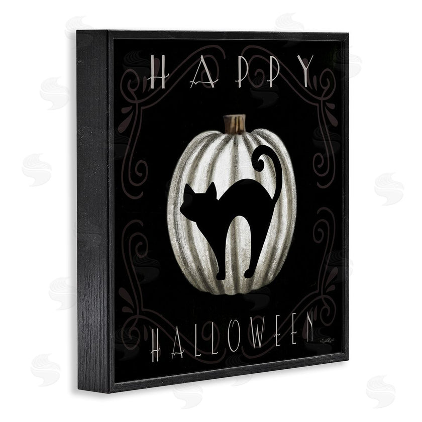 Elizabeth Tyndall | Happy Halloween Cat & Pumpkin