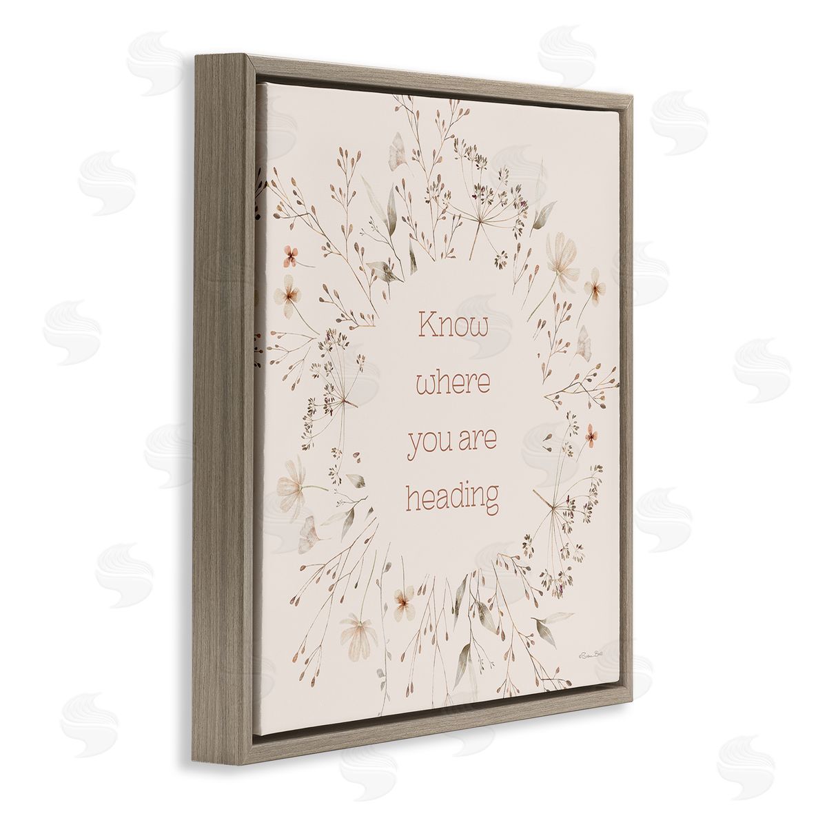 Know Where You Are Heading Brown Floating Frame Canvas Wall Art, Home Decor by Susan Ball