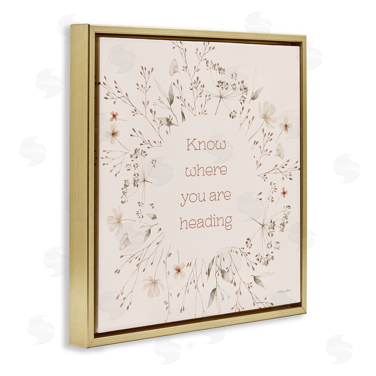 Know Where You Are Heading Gold Floating Frame Canvas Wall Art, Home Decor by Susan Ball