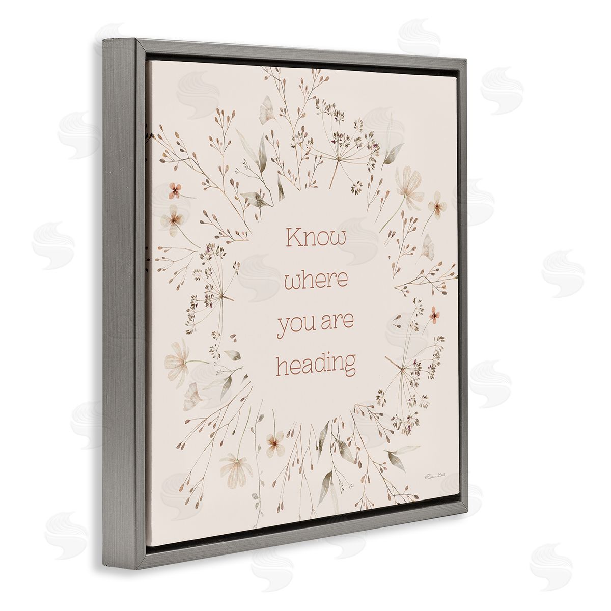 Know Where You Are Heading Grey Floating Frame Canvas Wall Art, Home Decor by Susan Ball