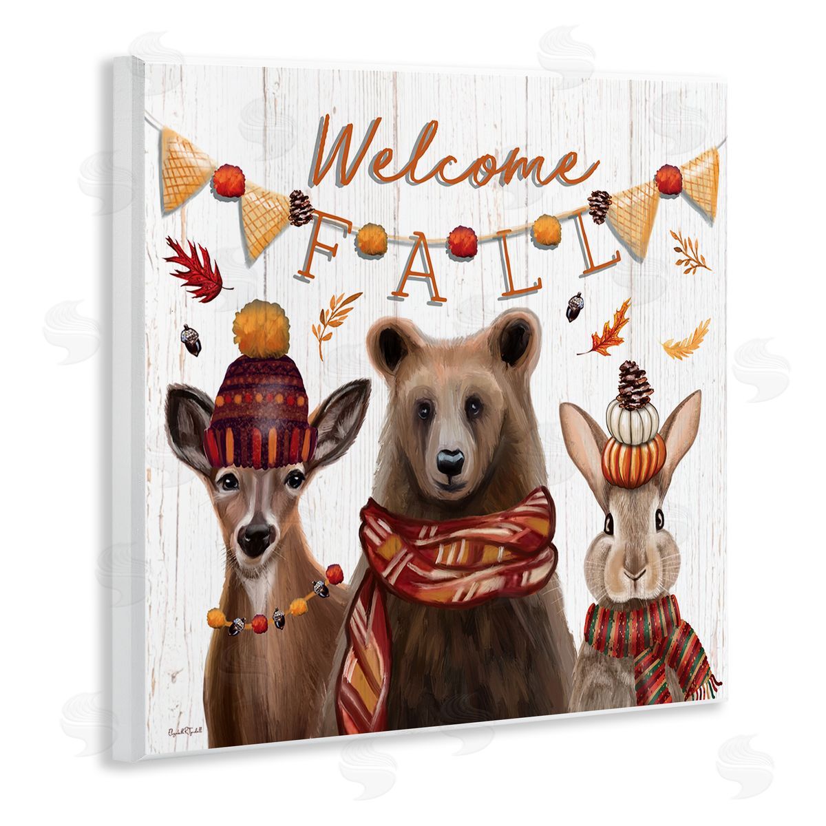 Welcome Fall Woodland Animals Wood Plaque Wall Art, Home Decor by Elizabeth Tyndall