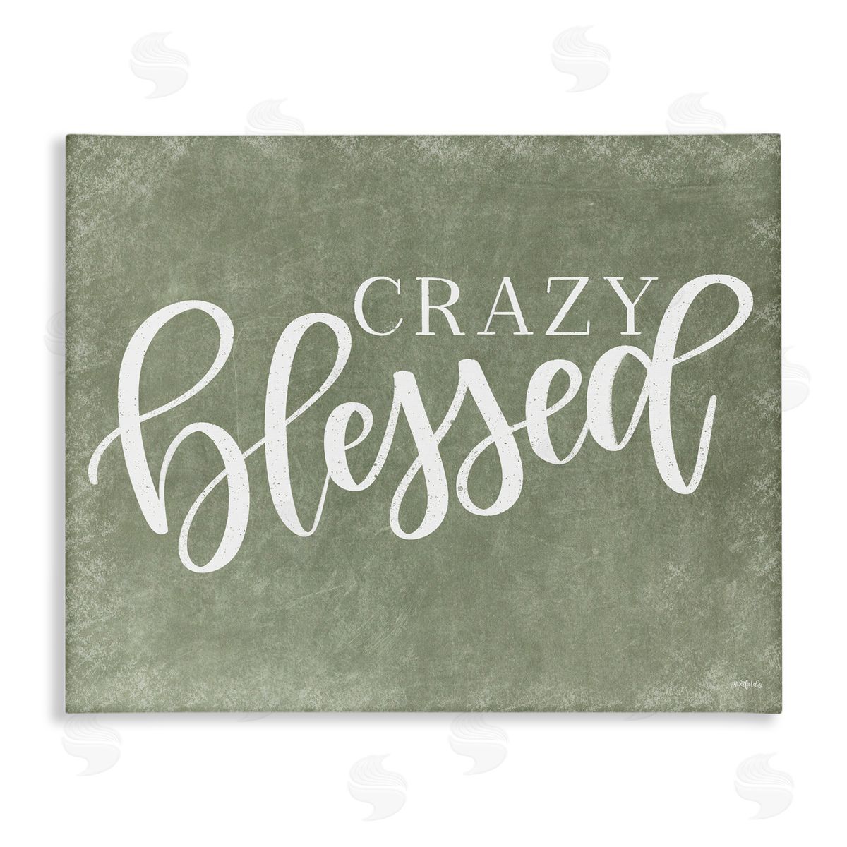 Crazy Blessed on Green Canvas Wall Art, Home Decor by Imperfect Dust