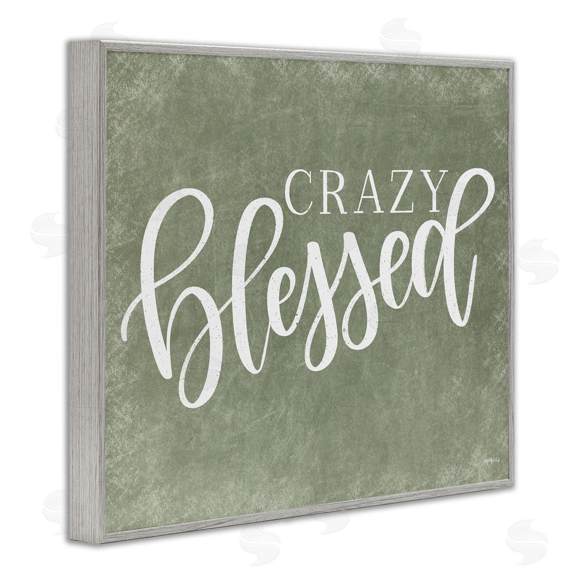 Crazy Blessed on Green Grey Frame Print Wall Art, Home Decor by Imperfect Dust