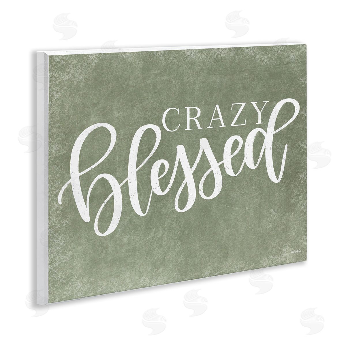 Crazy Blessed on Green Wood Plaque Wall Art, Home Decor by Imperfect Dust
