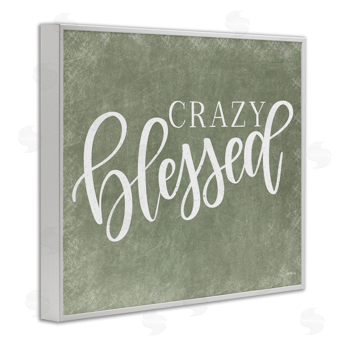 Crazy Blessed on Green White Frame Print Wall Art, Home Decor by Imperfect Dust