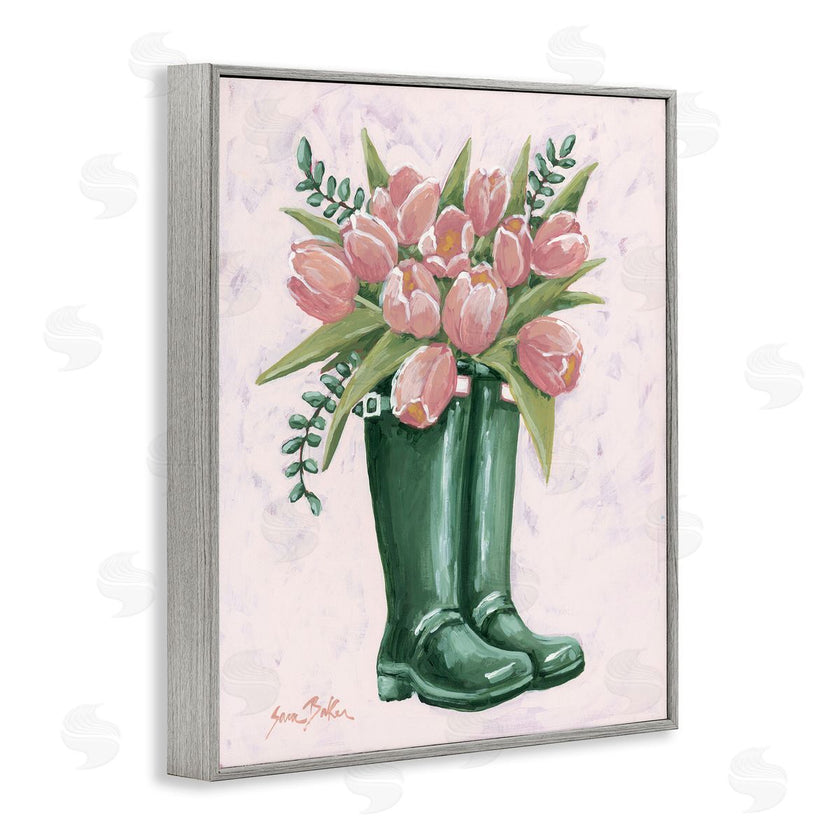 Sara Baker | Pink Tulips in Boots