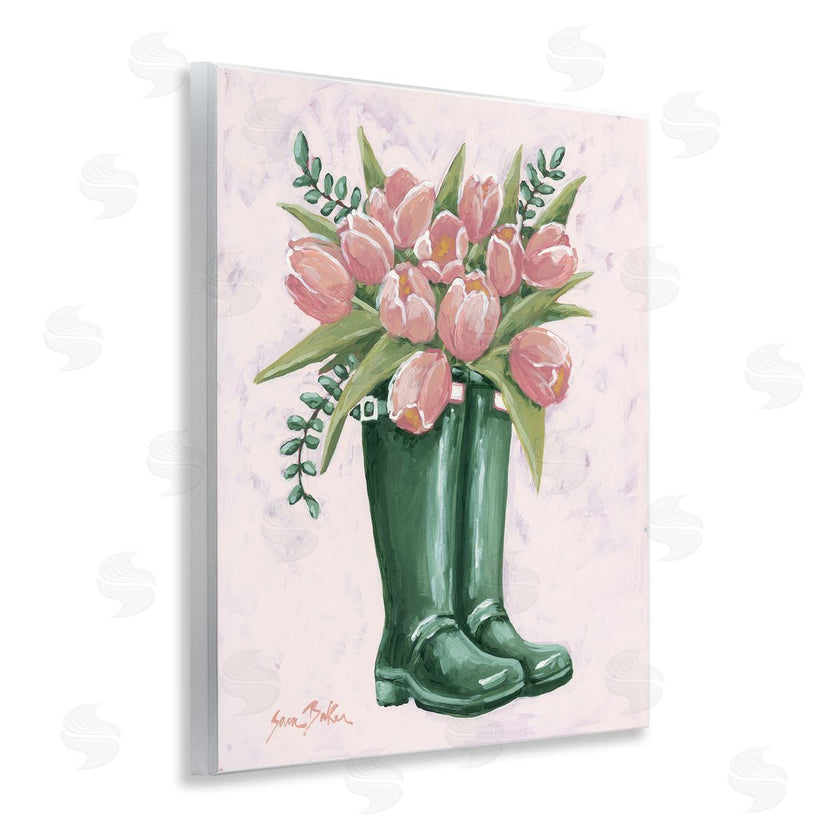 Sara Baker | Pink Tulips in Boots