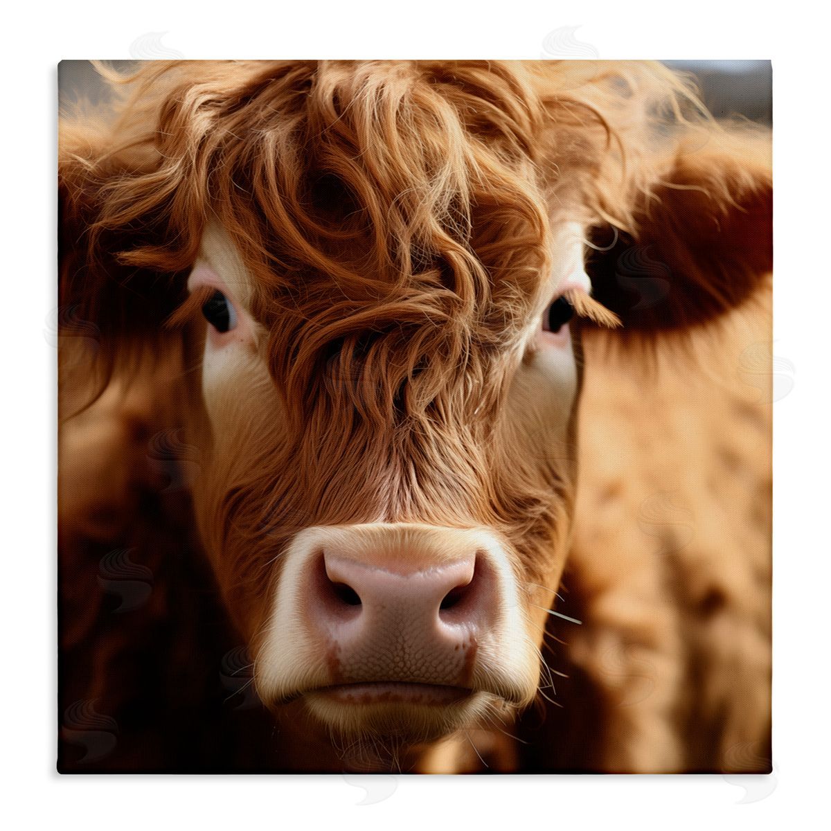 Close Up Furry Cow Portrait Canvas Wall Art, Home Decor by Heidi Kuntz