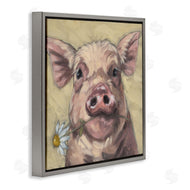 Sara G. Designs | Pig Holding Daisy Sprig