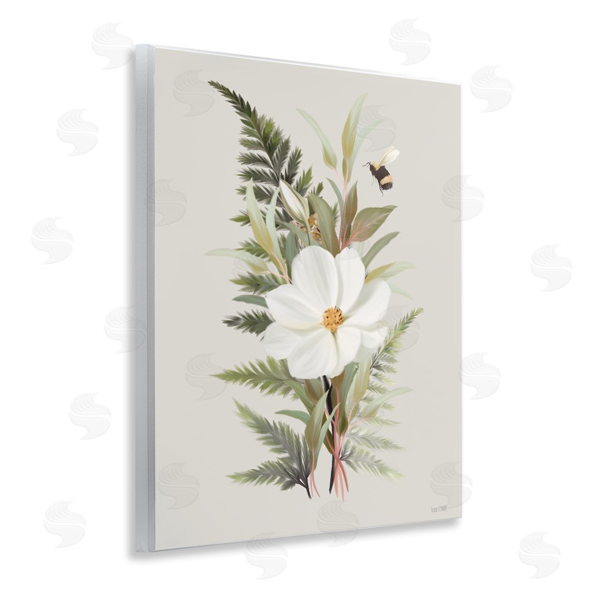 Bumble Bee & Flower Wood Plaque Wall Art, Home Decor by House Fenway