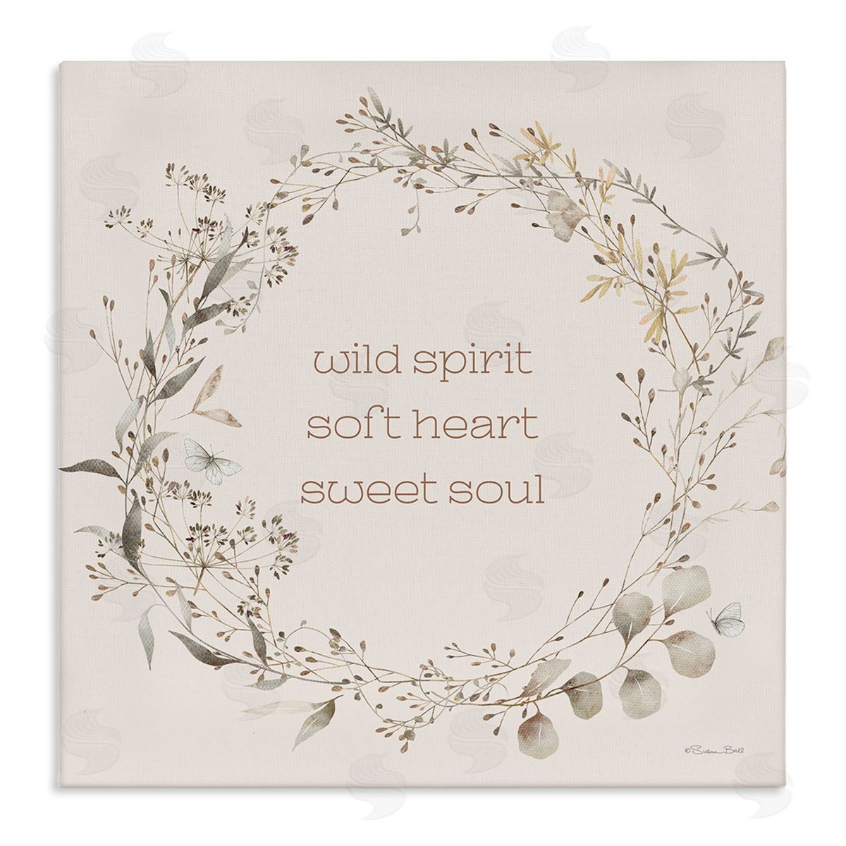 Wild Spirit Soft Heart Sweet Soul Canvas Wall Art, Home Decor by Susan Ball