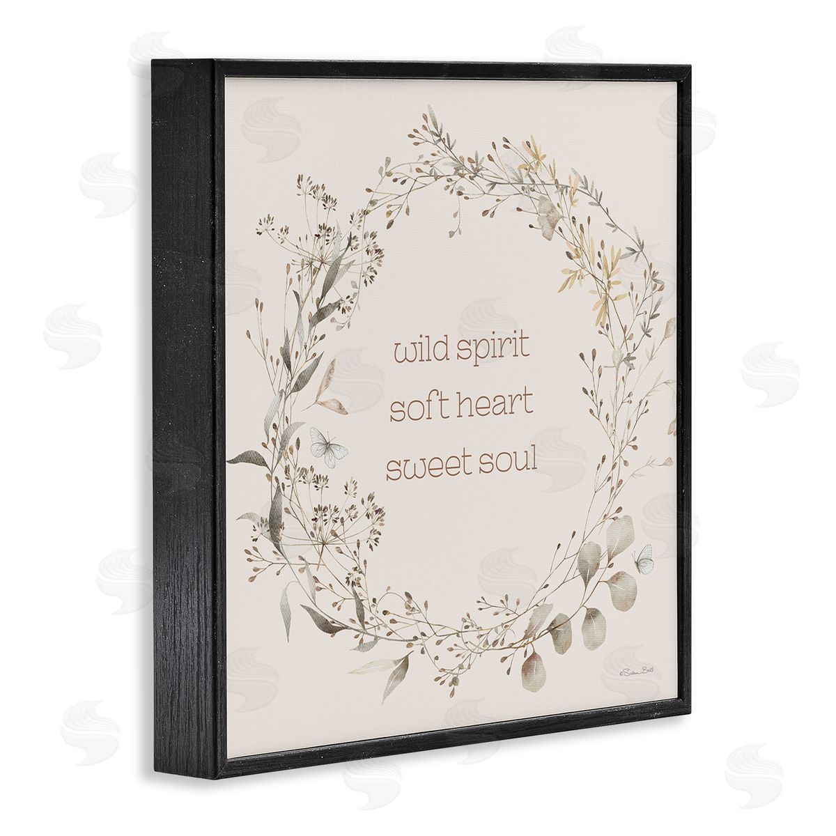 Wild Spirit Soft Heart Sweet Soul Black Frame Print Wall Art, Home Decor by Susan Ball