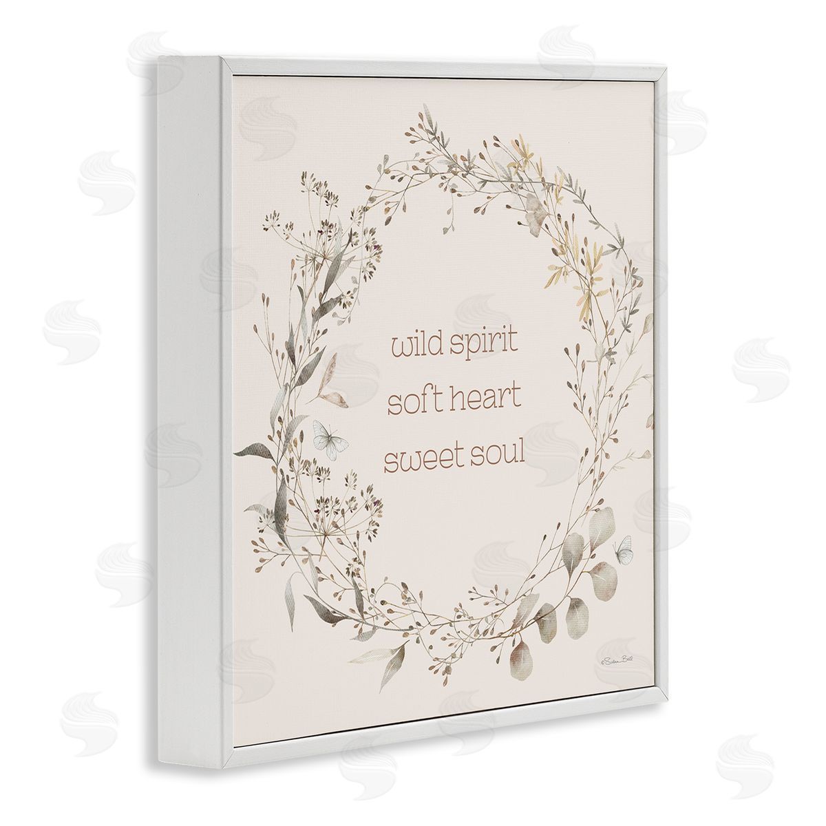 Wild Spirit Soft Heart Sweet Soul White Frame Print Wall Art, Home Decor by Susan Ball