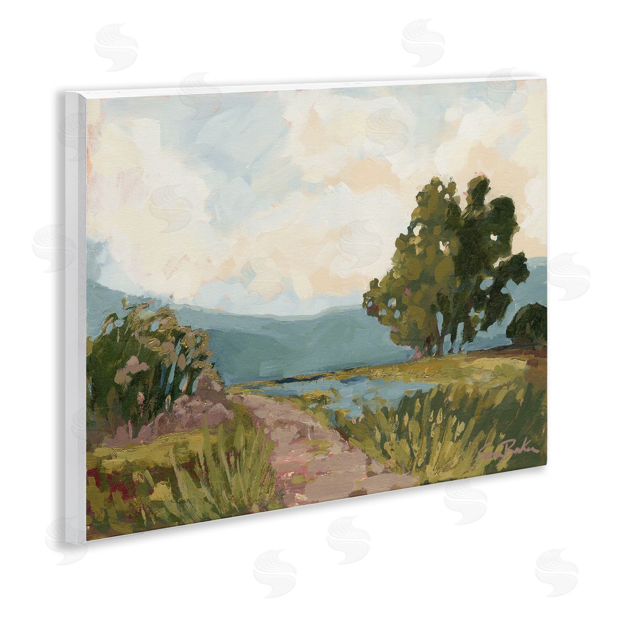 Path to Distant Countryside Wood Plaque Wall Art, Home Decor by Sara Baker