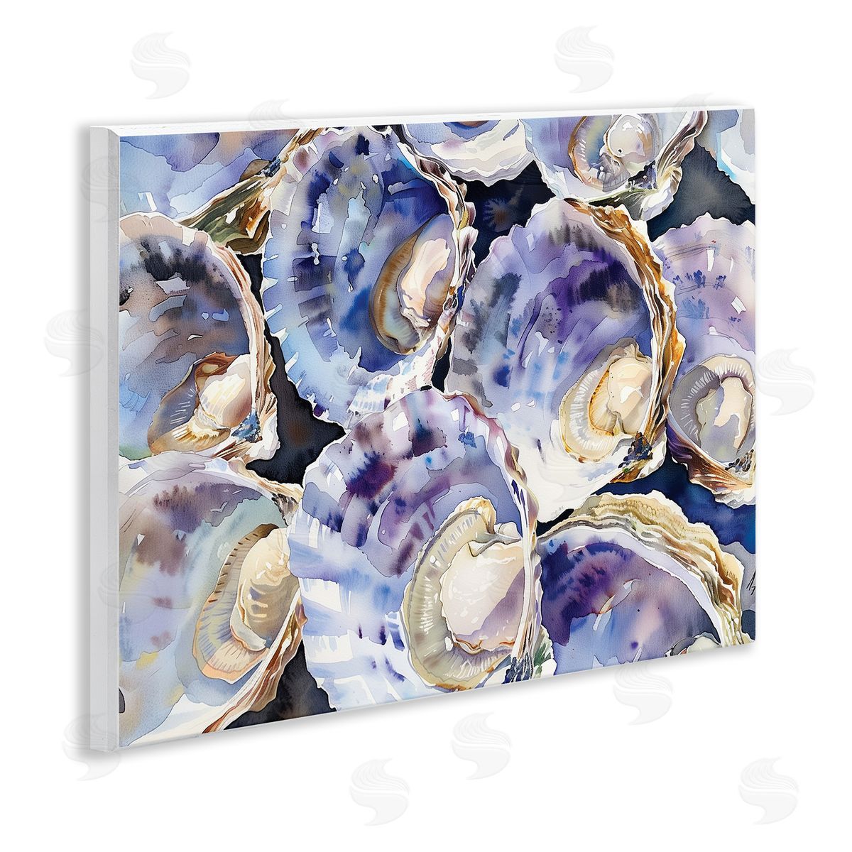 Maritime Clams & Oysters Wood Plaque Wall Art, Home Decor by Heidi Kuntz