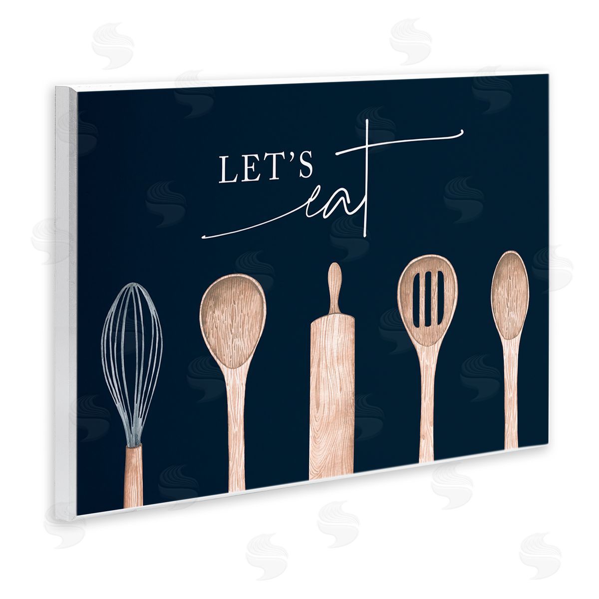 Let's Eat Kitchen Utensils Wood Plaque Wall Art, Home Decor by Lux + Me Designs