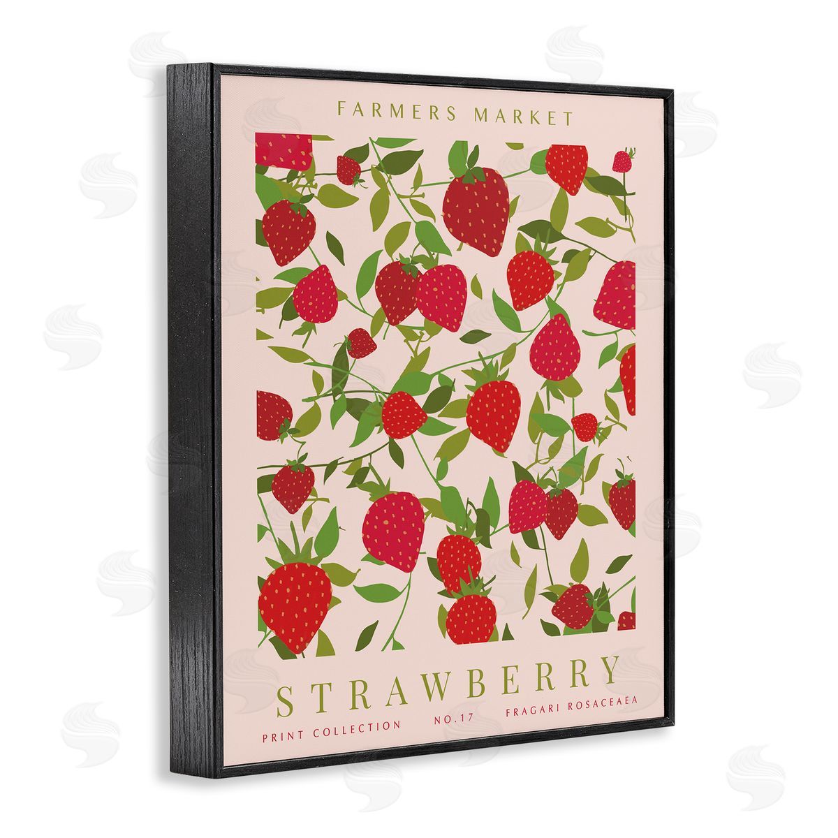 Strawberry Gallery Print Black Frame Print Wall Art, Home Decor by Kamdon Kreations