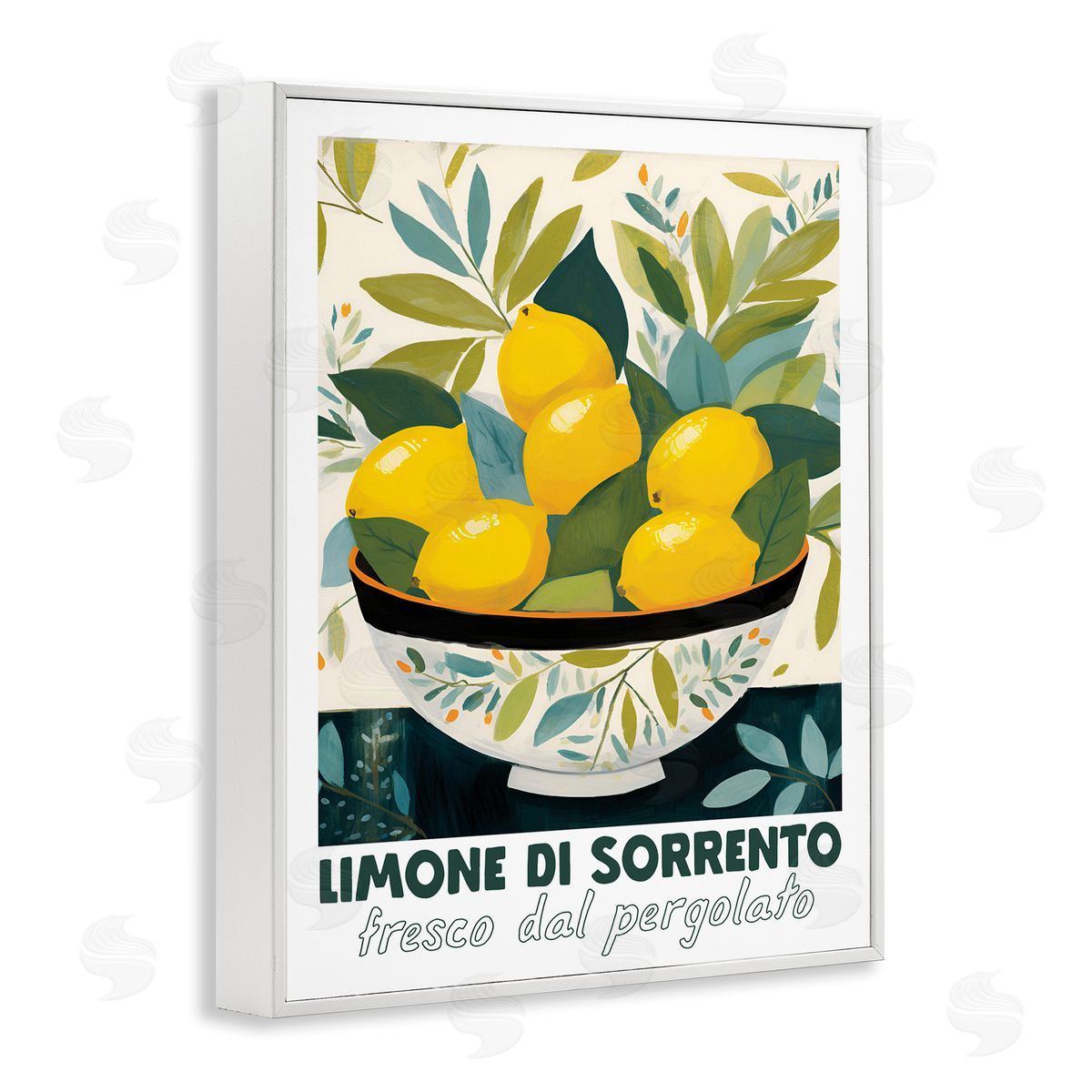 Charming Bowl of Lemons White Frame Print Wall Art, Home Decor by Lux + Me Designs