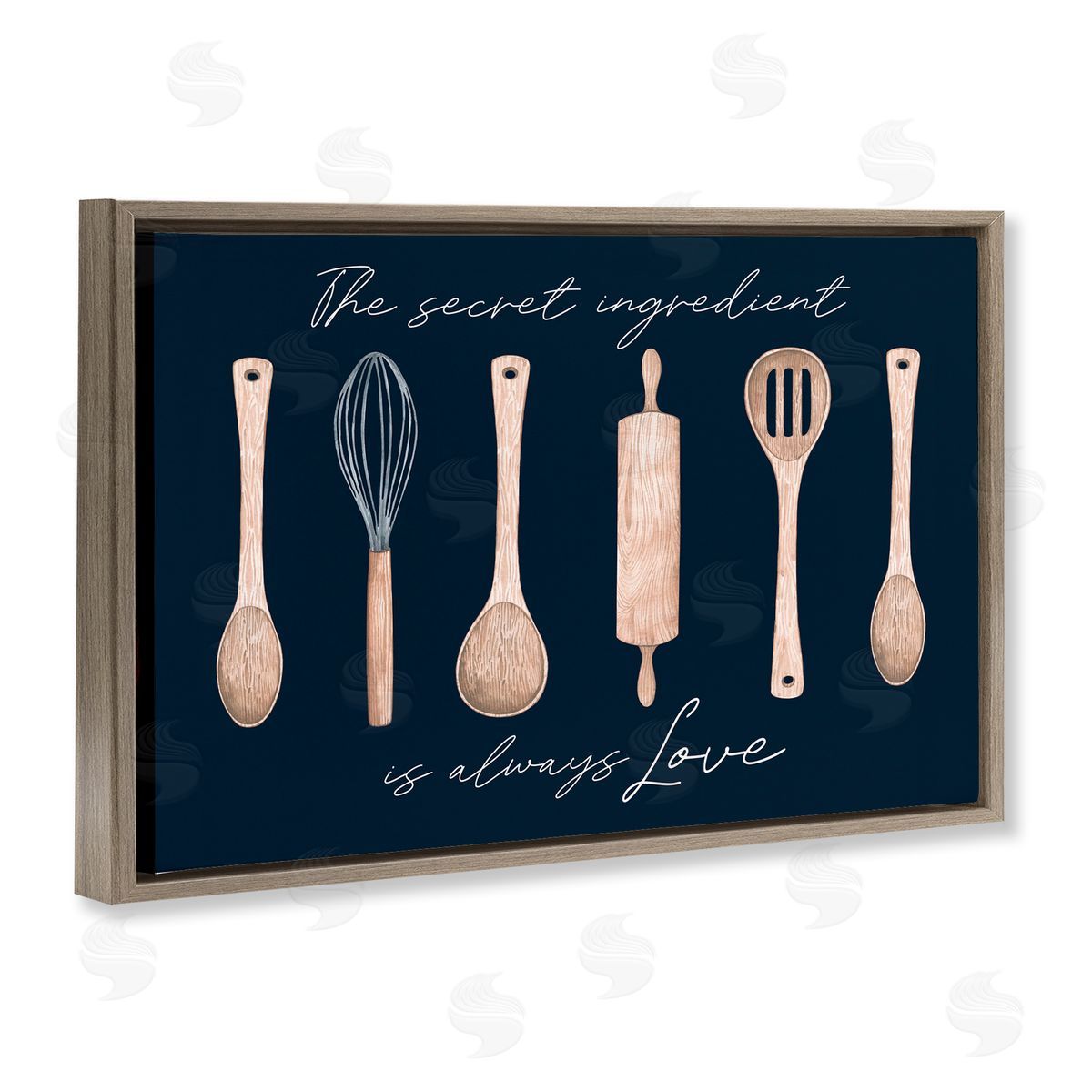 Secret Ingredient Always Love Brown Floating Frame Canvas Wall Art, Home Decor by Lux + Me Designs