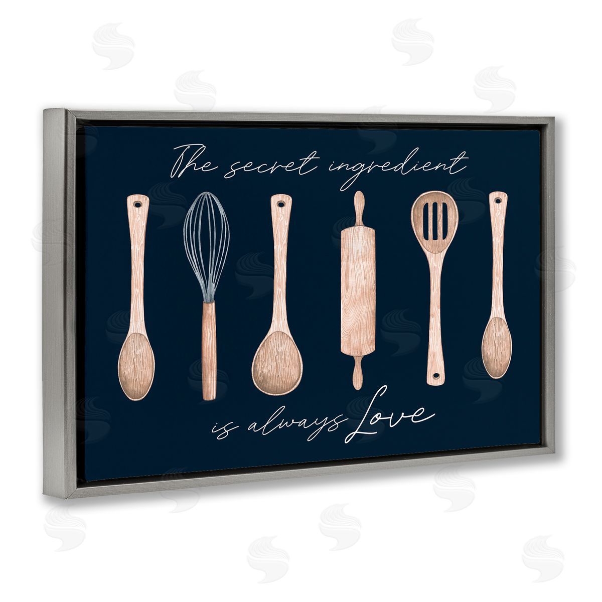 Secret Ingredient Always Love Grey Floating Frame Canvas Wall Art, Home Decor by Lux + Me Designs