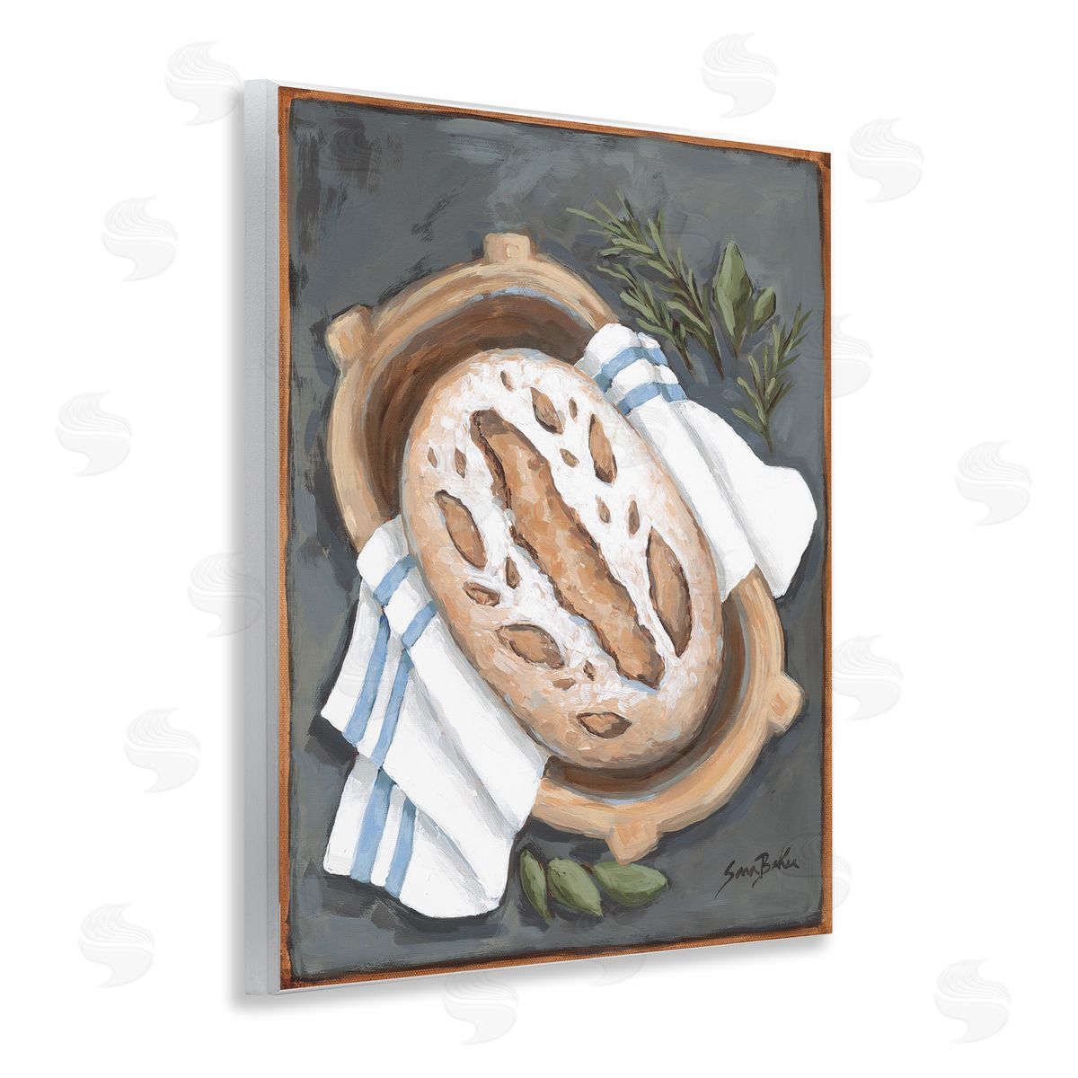 Bread Baking Basket Wood Plaque Wall Art, Home Decor by Sara Baker
