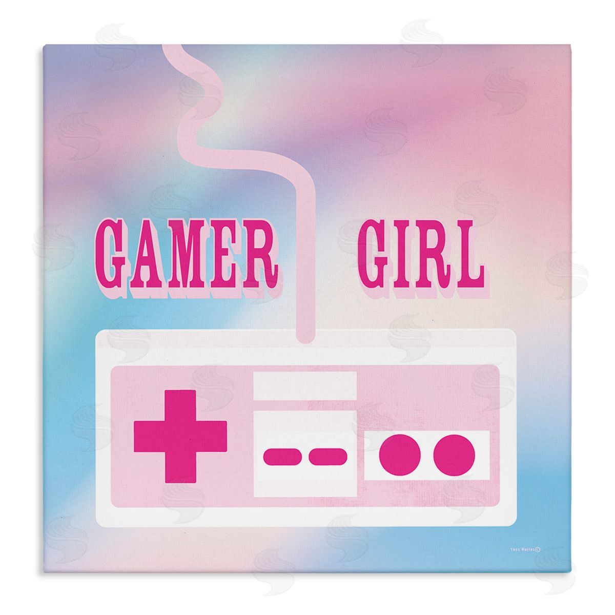 Pastel Gamer Girl Controller Canvas Wall Art, Home Decor by Yass Naffas Designs