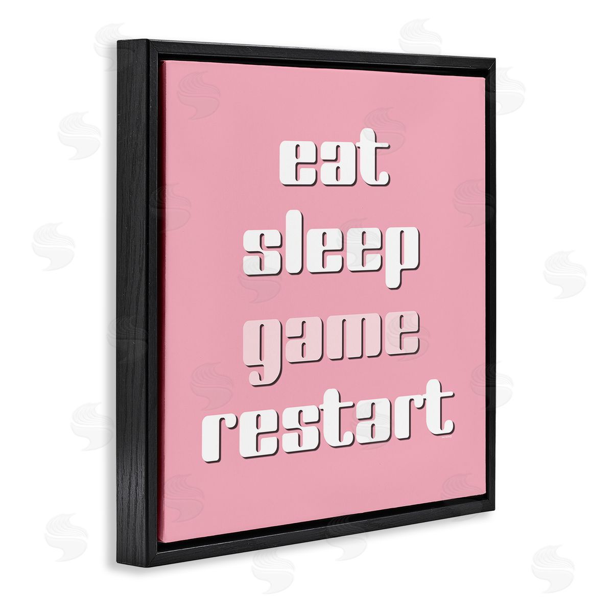 Gamer Phrases on Pink Black Floating Frame Canvas Wall Art, Home Decor by Yass Naffas Designs