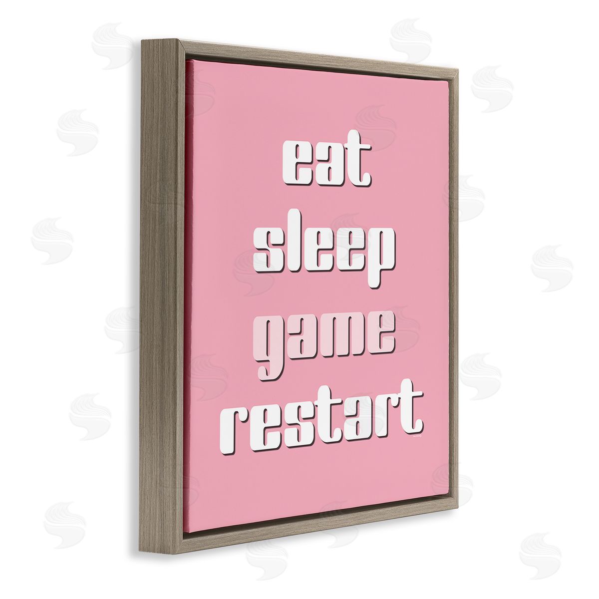 Gamer Phrases on Pink Brown Floating Frame Canvas Wall Art, Home Decor by Yass Naffas Designs